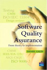 Cover for Software quality assurance