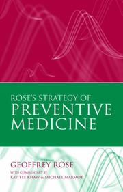 Cover for Rose 's strategy of preventive medicine
