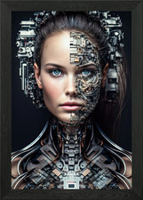 Listing image for The Future of AI 07 Woman Framed Wall Art Poster Canvas Print Picture
