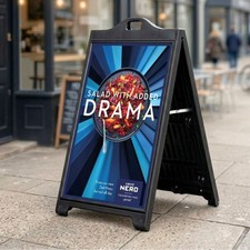 Listing image for A1 Black Weather Resistant A-Board Poster Display Pavement Sign Double Sided Hea