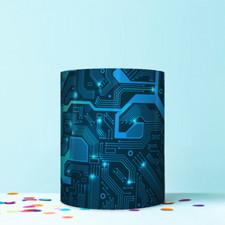 Listing image for CIRCUIT BOARD WRAP AROUND EDIBLE CAKE TOPPER ICING SHEET DECORATION W300
