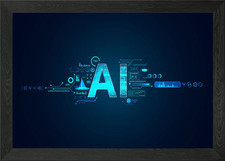 Listing image for Abstract technology AI Framed Wall Art Poster Canvas Print Picture