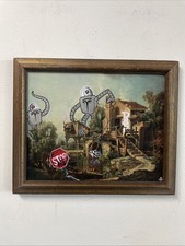 Listing image for Robot Stop Ai Painting Street Art Tattoo Art Original framed Painting