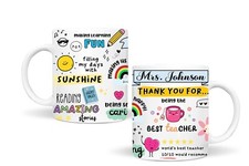 Listing image for Thank you Best Mrs Mr Teacher Personalise Tea Coffee Mug Ceramic White 11Oz