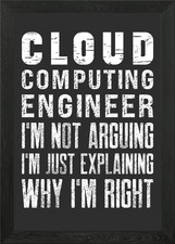 Listing image for Cloud Computing Engineer Framed Wall Art Poster Canvas Print Picture