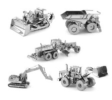 Listing image for CAT Construction Vehicle Metal Model Kits 3D Silver Cut Steel DIY Hobby Gift