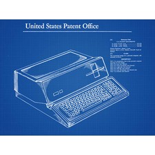 Listing image for Jobs Personal Computer Retro PC 1983 Patent Plan Huge Wall Art Poster Print