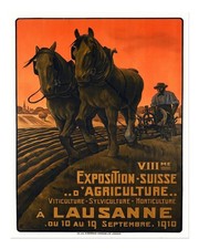 Listing image for Vintage Agriculture Poster Wall Art - Lausanne Expo 1910 Home Decor