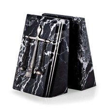 Listing image for LEGAL REVIEW SCALES OF JUSTICE BOOKENDS - BLACK VEINED MARBLE LAW OFFICE DECOR
