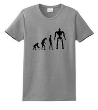 Listing image for The Evolution of the AI Robot T-Shirt Heather Grey