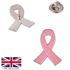Listing image for Breast Cancer Awareness Pin Brooch Metal Pink Ribbon Badge Support Lapel Logo