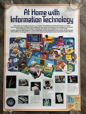 Listing image for IBM Poster Vintage Tech Information Technology at Home UK Computer 1980's