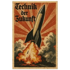 Listing image for V2 Rocket Repro Print Poster Technology of the Future Vintage WW2 Propaganda