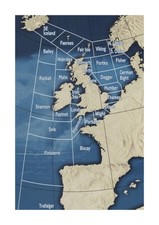 Listing image for Map of UK Shipping Forecast areas weather mounted A4 poster with choice of frame